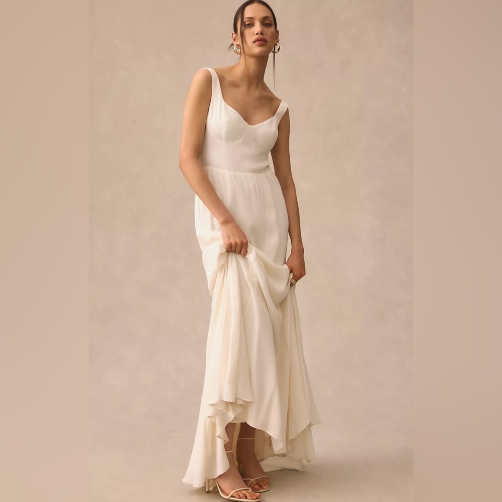 Reformation Lecce maxi crepe sweetheart wedding dress